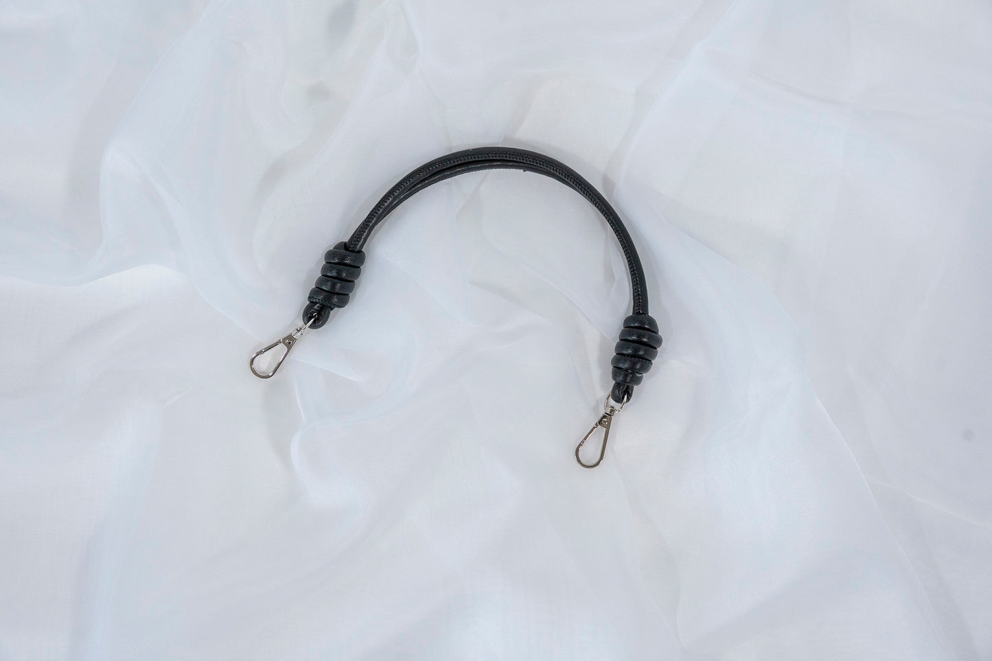 Handbag leather strap SILVER