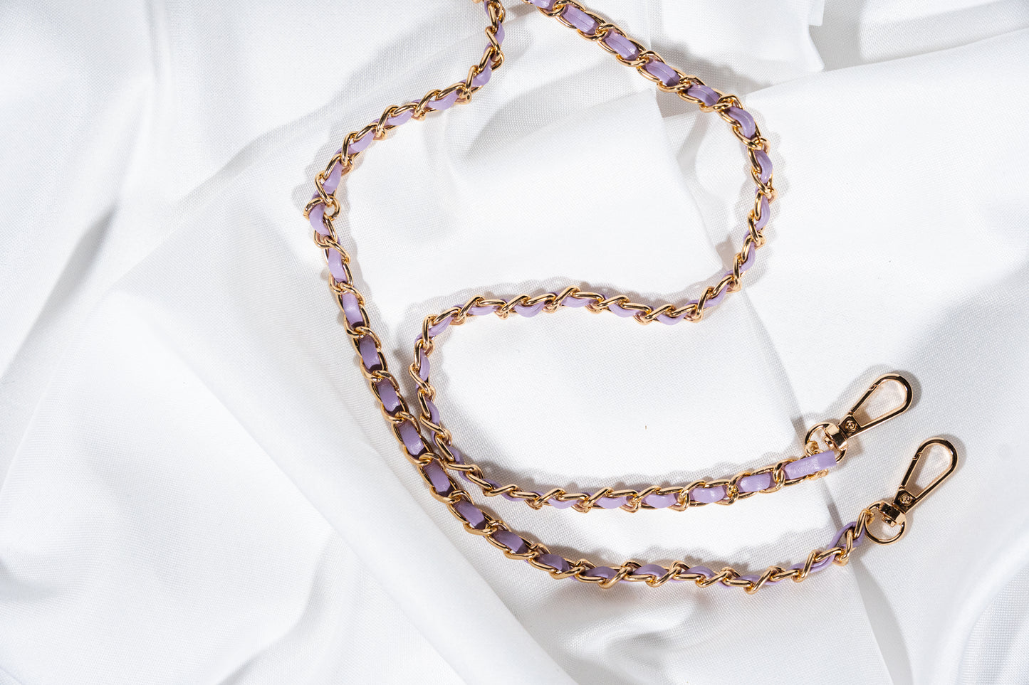 Crossbody leather chain - VIOLET gold