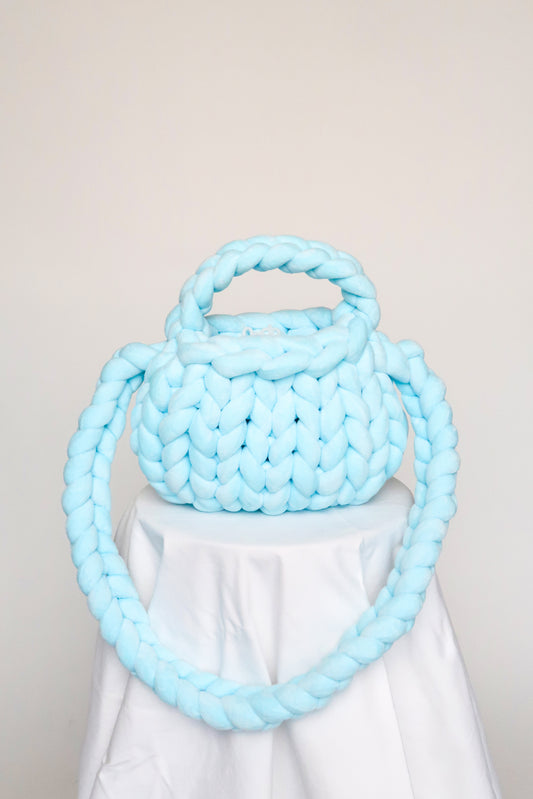 crossbody BBY BLUE velvet